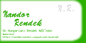 nandor rendek business card